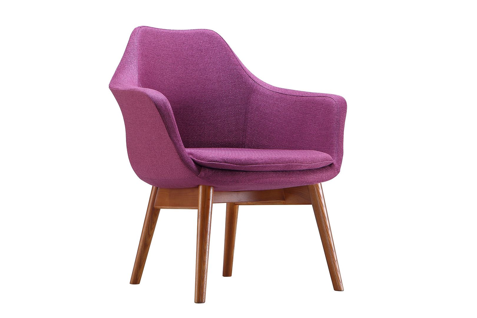 Manhattan Comfort Cronkite Blue and Walnut Twill Accent Chair | Accent Chairs | Modishstore-5