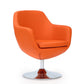 Manhattan Comfort Caisson Orange and Polished Chrome Faux Leather Swivel Accent Chair | Accent Chairs | Modishstore