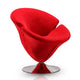 Manhattan Comfort Tulip Orange and Polished Chrome Velvet Swivel Accent Chair | Accent Chairs | Modishstore-4