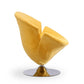 Manhattan Comfort Tulip Orange and Polished Chrome Velvet Swivel Accent Chair | Accent Chairs | Modishstore-14