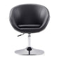 Manhattan Comfort Hopper Black and Polished Chrome Faux Leather Adjustable Height Chair | Accent Chairs | Modishstore-8