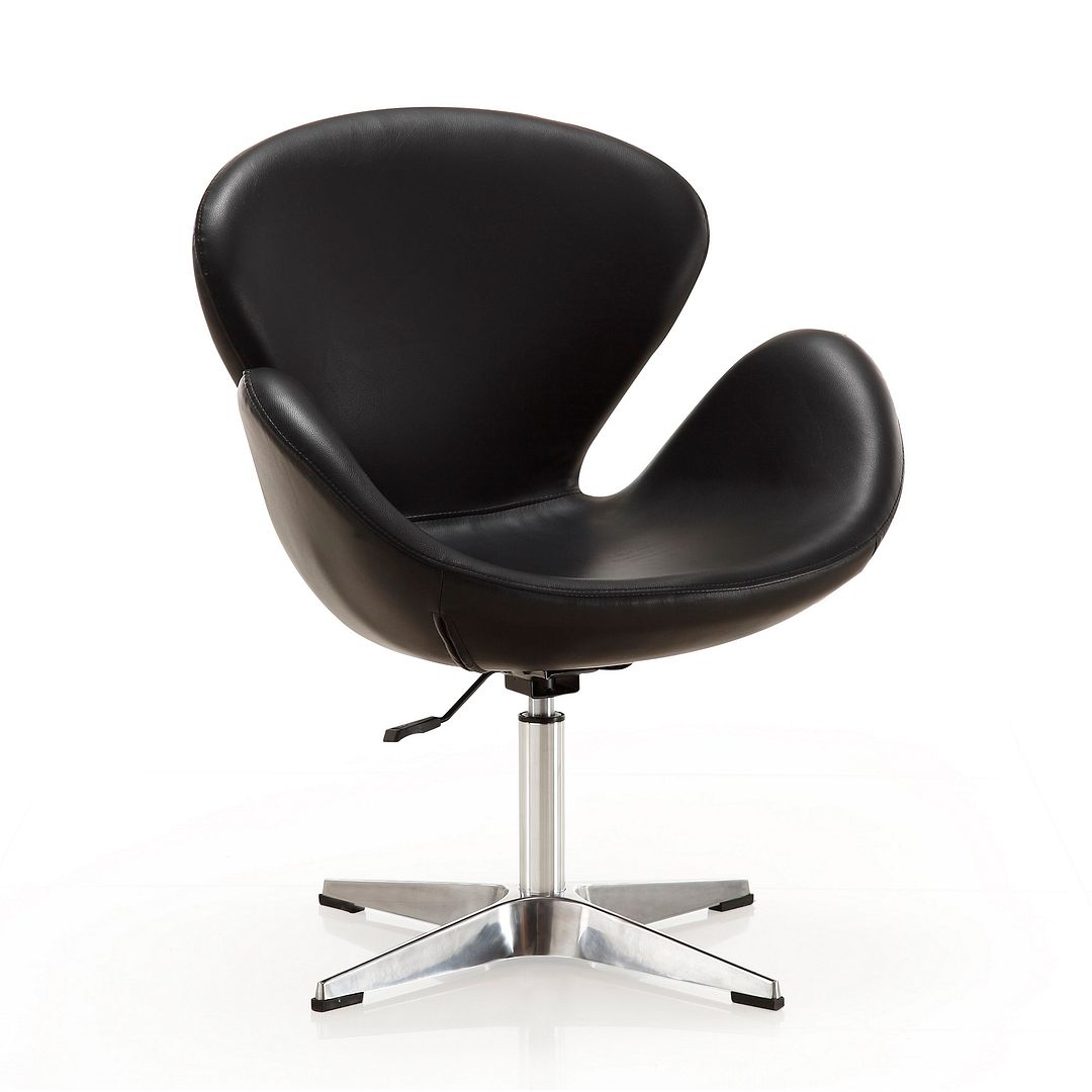 Manhattan Comfort Raspberry Orange and Polished Chrome Wool Blend Adjustable Swivel Chair | Accent Chairs | Modishstore-6