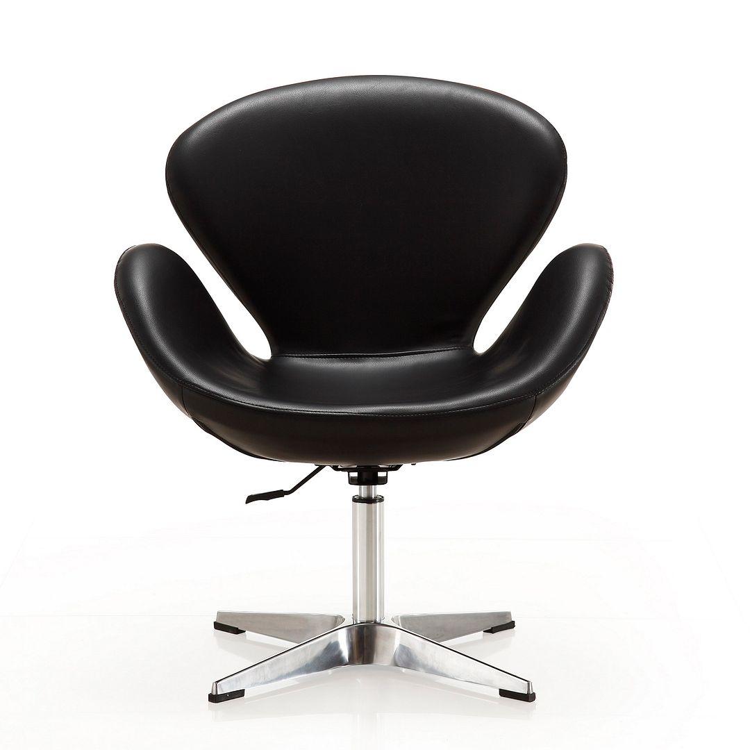 Manhattan Comfort Raspberry Orange and Polished Chrome Wool Blend Adjustable Swivel Chair | Accent Chairs | Modishstore-20