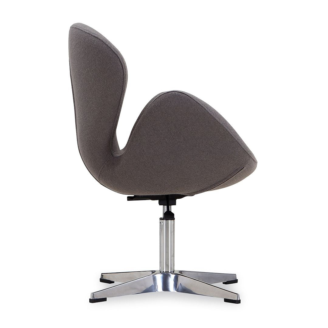 Manhattan Comfort Raspberry Orange and Polished Chrome Wool Blend Adjustable Swivel Chair | Accent Chairs | Modishstore-13