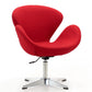Manhattan Comfort Raspberry Orange and Polished Chrome Wool Blend Adjustable Swivel Chair | Accent Chairs | Modishstore-4