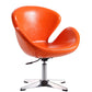 Manhattan Comfort Raspberry Orange and Polished Chrome Wool Blend Adjustable Swivel Chair | Accent Chairs | Modishstore-8