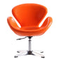 Manhattan Comfort Raspberry Orange and Polished Chrome Wool Blend Adjustable Swivel Chair | Accent Chairs | Modishstore-22