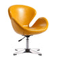 Manhattan Comfort Raspberry Orange and Polished Chrome Wool Blend Adjustable Swivel Chair | Accent Chairs | Modishstore-9