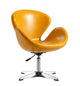 Manhattan Comfort Raspberry Orange and Polished Chrome Wool Blend Adjustable Swivel Chair | Accent Chairs | Modishstore-9