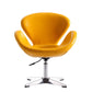 Manhattan Comfort Raspberry Orange and Polished Chrome Wool Blend Adjustable Swivel Chair | Accent Chairs | Modishstore-23