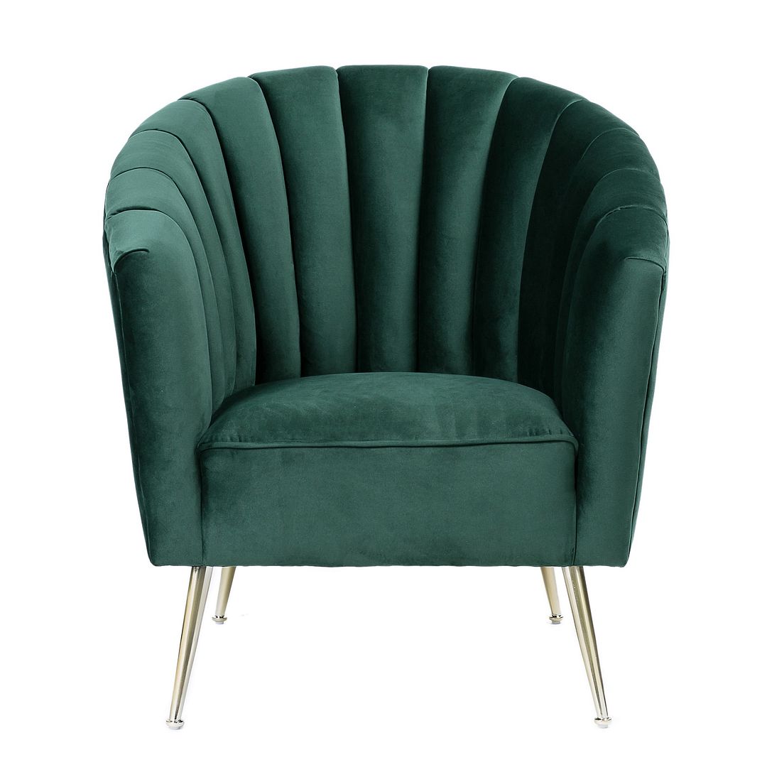Manhattan Comfort Rosemont Green and Gold Velvet Accent Chair | Accent Chairs | Modishstore-2