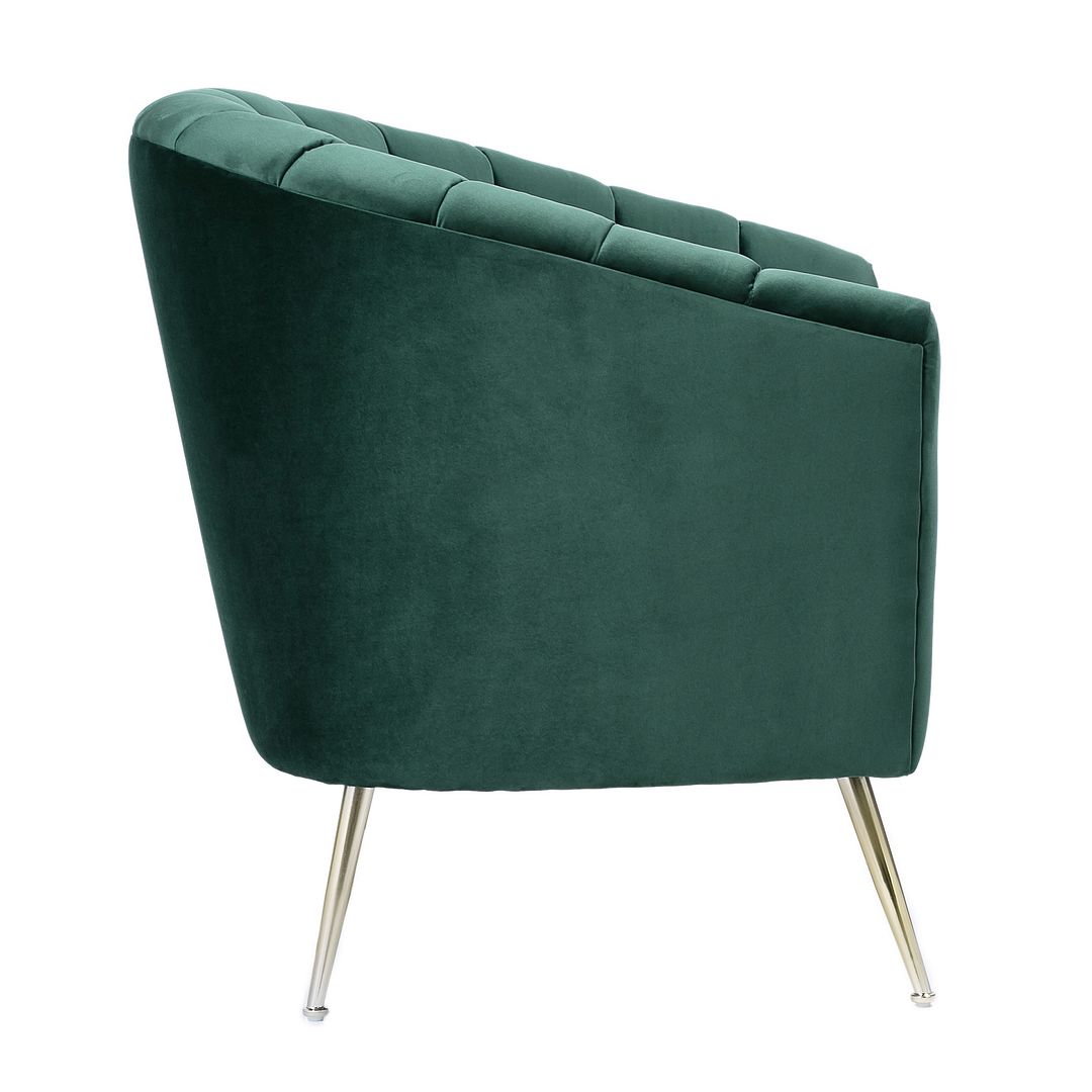 Manhattan Comfort Rosemont Green and Gold Velvet Accent Chair | Accent Chairs | Modishstore-3