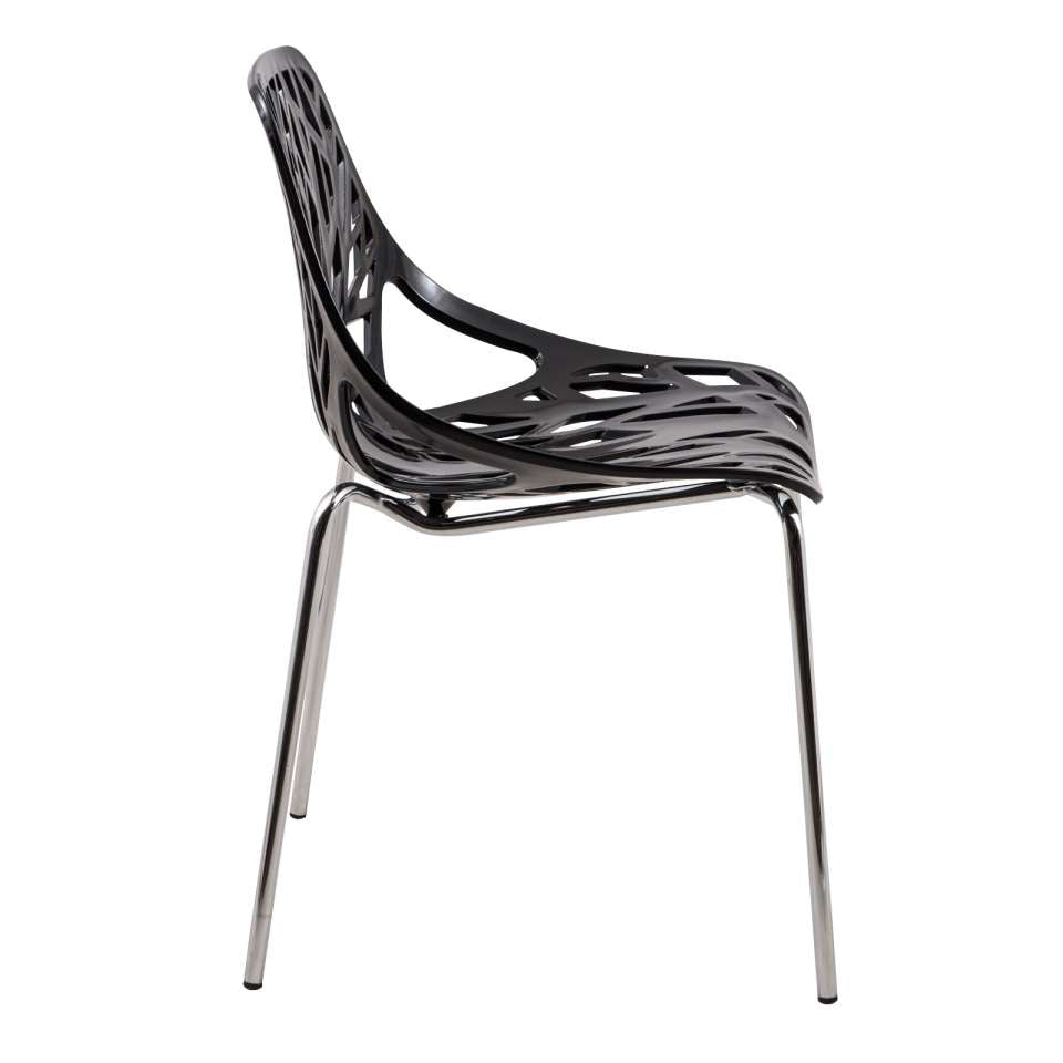 LeisureMod Modern Asbury Dining Chair w/ Chromed Legs, Set of 2 | Dining Chairs | Modishstore - 4