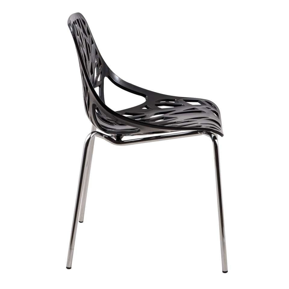 LeisureMod Modern Asbury Dining Chair w/ Chromed Legs, Set of 4 | Dining Chairs | Modishstore - 5