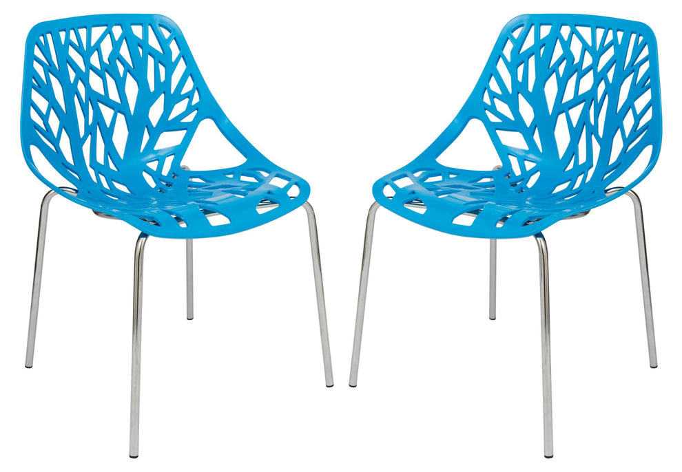 LeisureMod Modern Asbury Dining Chair w/ Chromed Legs, Set of 2 | Dining Chairs | Modishstore - 2