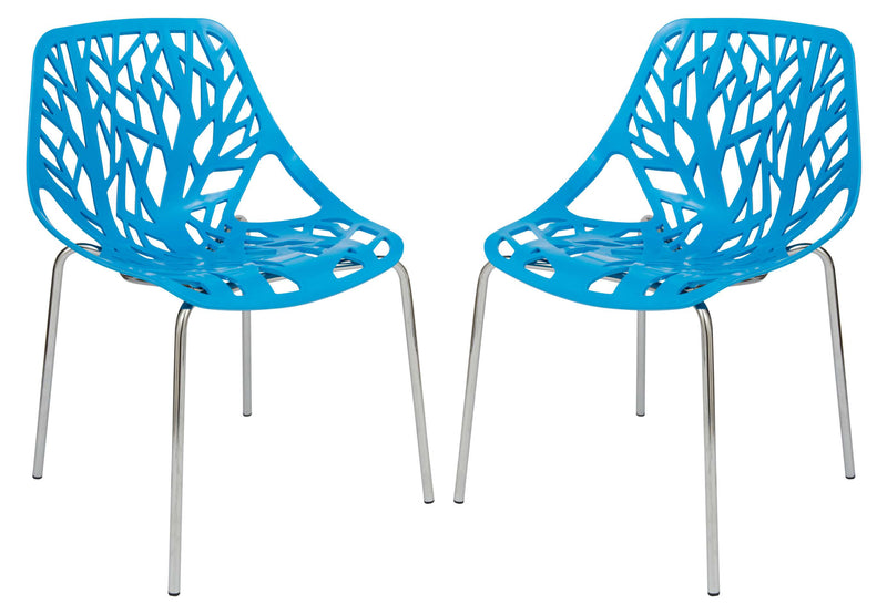 LeisureMod Modern Asbury Dining Chair w/ Chromed Legs, Set of 2 | Dining Chairs | Modishstore - 2