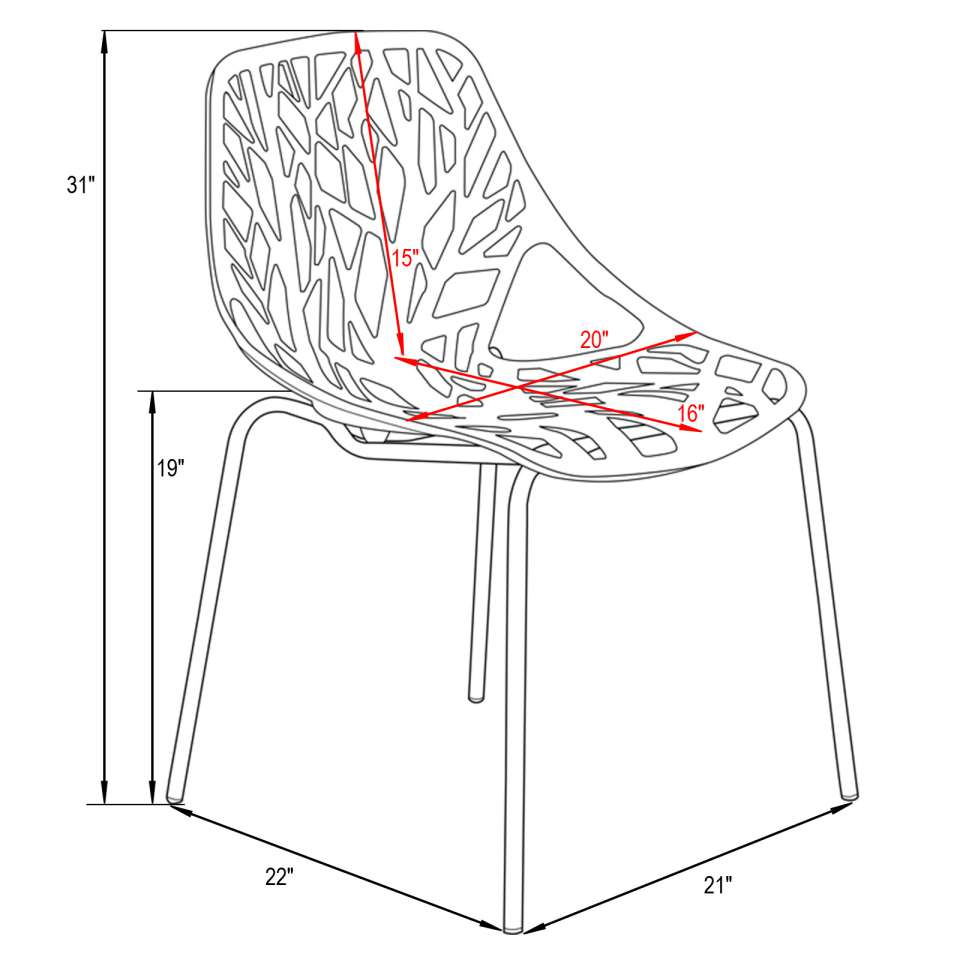 LeisureMod Modern Asbury Dining Chair w/ Chromed Legs, Set of 2 | Dining Chairs | Modishstore - 9