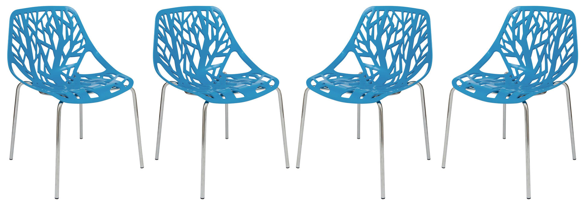 LeisureMod Modern Asbury Dining Chair w/ Chromed Legs, Set of 4 | Dining Chairs | Modishstore - 5