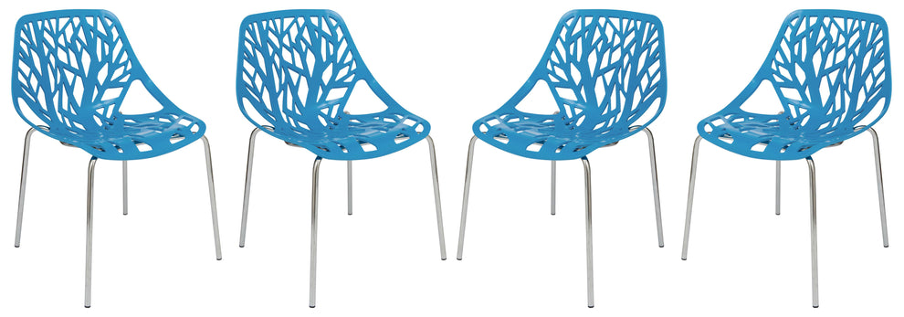 LeisureMod Modern Asbury Dining Chair w/ Chromed Legs, Set of 4 | Dining Chairs | Modishstore - 5