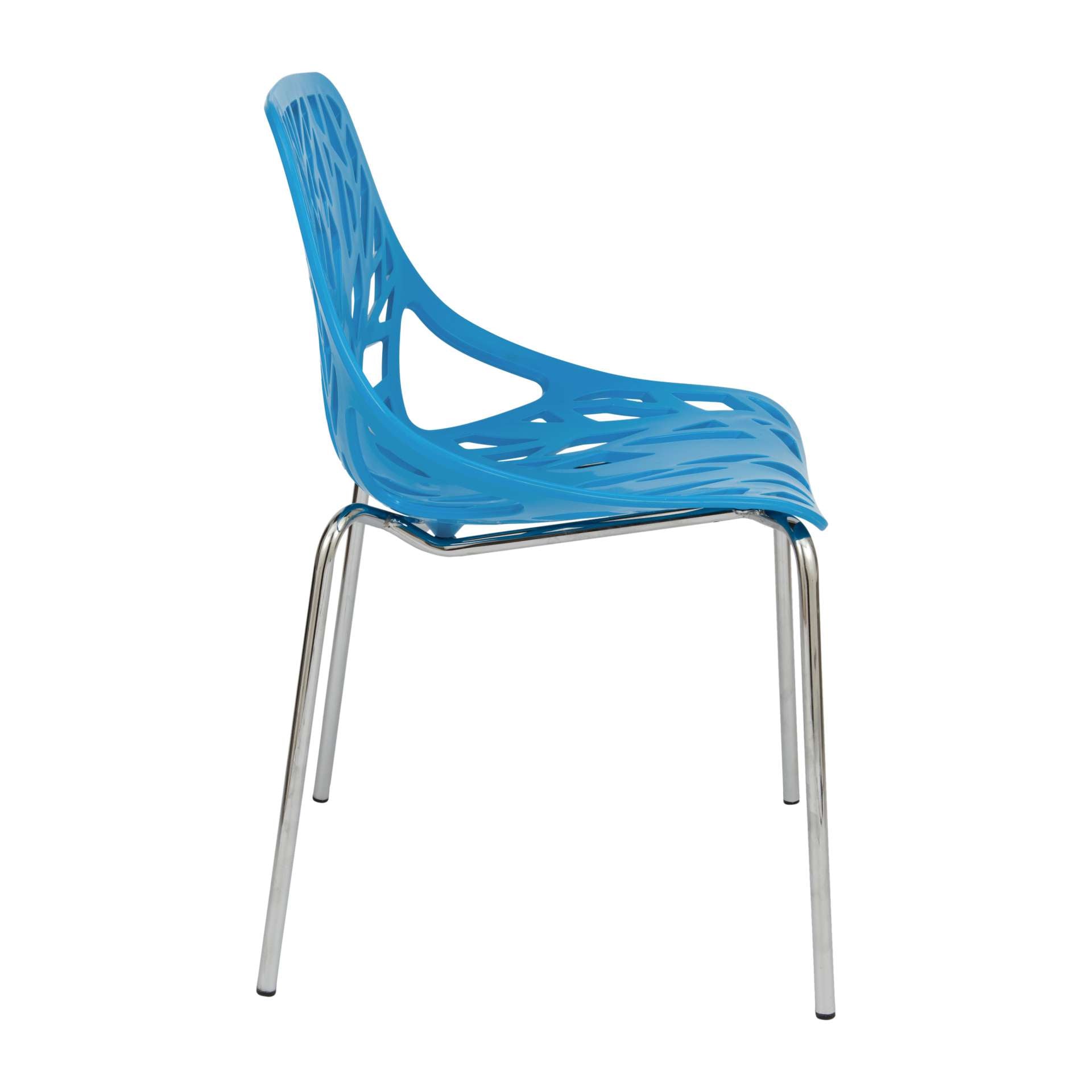 LeisureMod Modern Asbury Dining Chair w/ Chromed Legs, Set of 4 | Dining Chairs | Modishstore - 4
