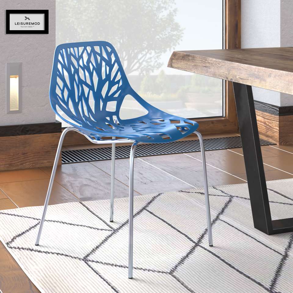 LeisureMod Modern Asbury Dining Chair w/ Chromed Legs | Dining Chairs | Modishstore - 8