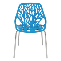 LeisureMod Modern Asbury Dining Chair w/ Chromed Legs