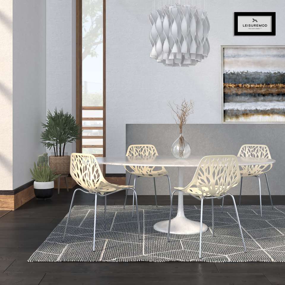 LeisureMod Modern Asbury Dining Chair w/ Chromed Legs, Set of 4 | Dining Chairs | Modishstore - 19