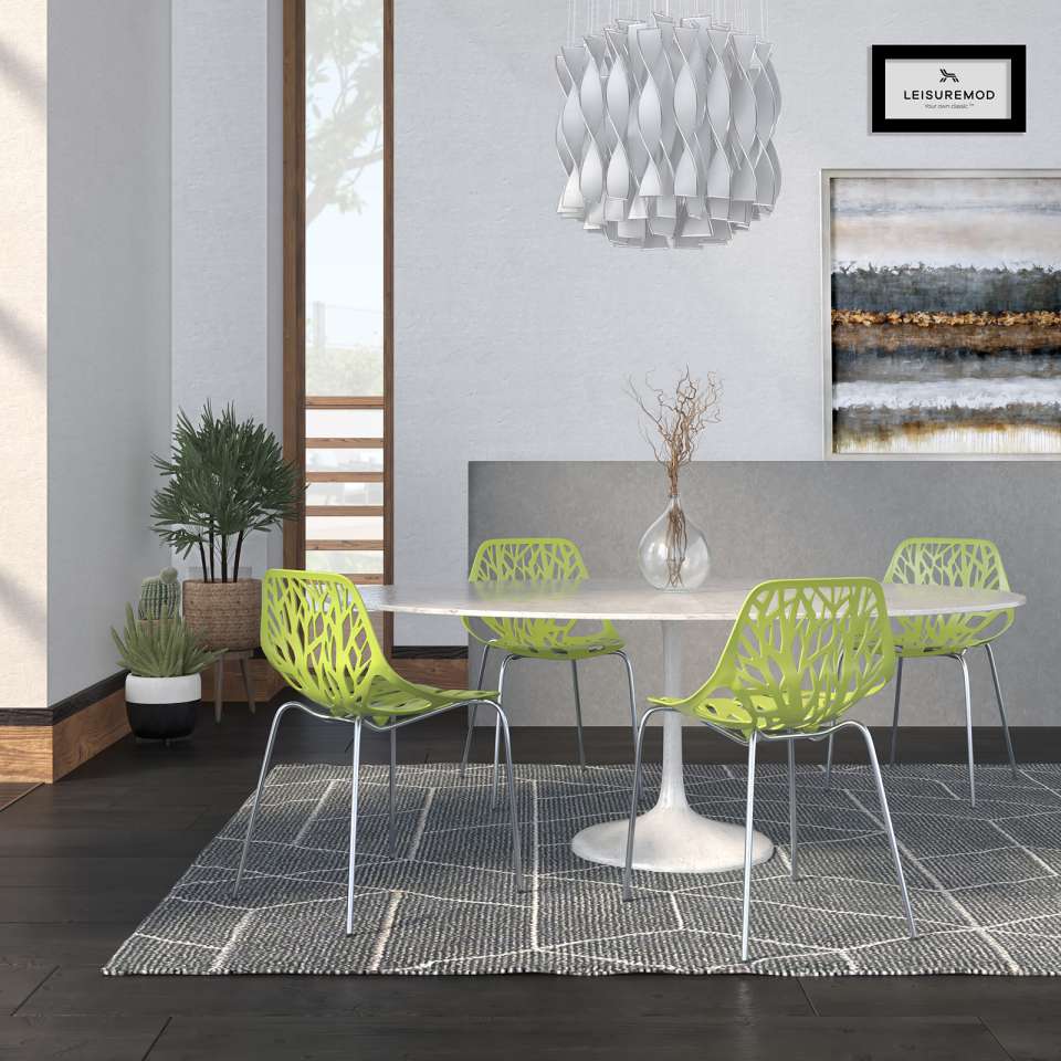 LeisureMod Modern Asbury Dining Chair w/ Chromed Legs, Set of 4 | Dining Chairs | Modishstore - 23