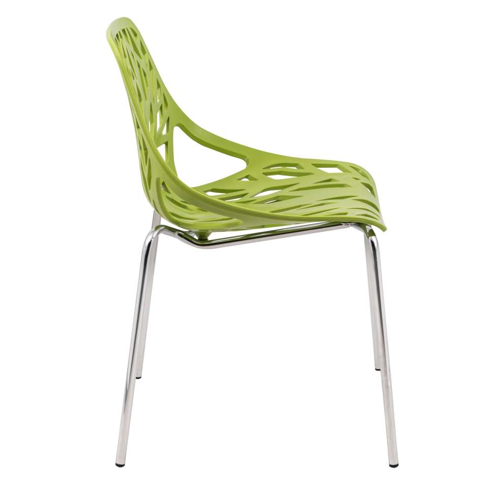 LeisureMod Modern Asbury Dining Chair w/ Chromed Legs, Set of 4 | Dining Chairs | Modishstore - 29