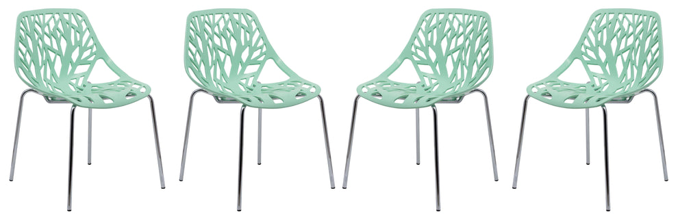 LeisureMod Modern Asbury Dining Chair w/ Chromed Legs, Set of 4 | Dining Chairs | Modishstore - 37