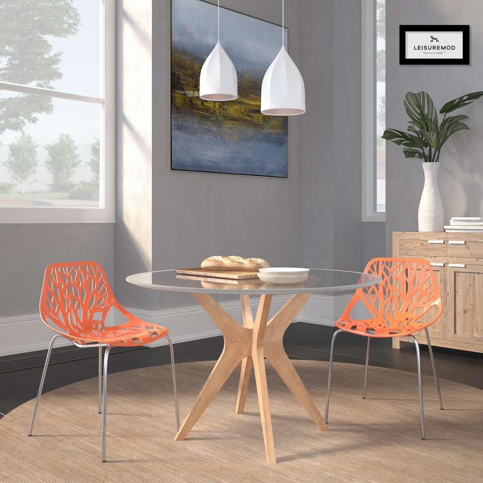 LeisureMod Modern Asbury Dining Chair w/ Chromed Legs, Set of 2 | Dining Chairs | Modishstore - 46
