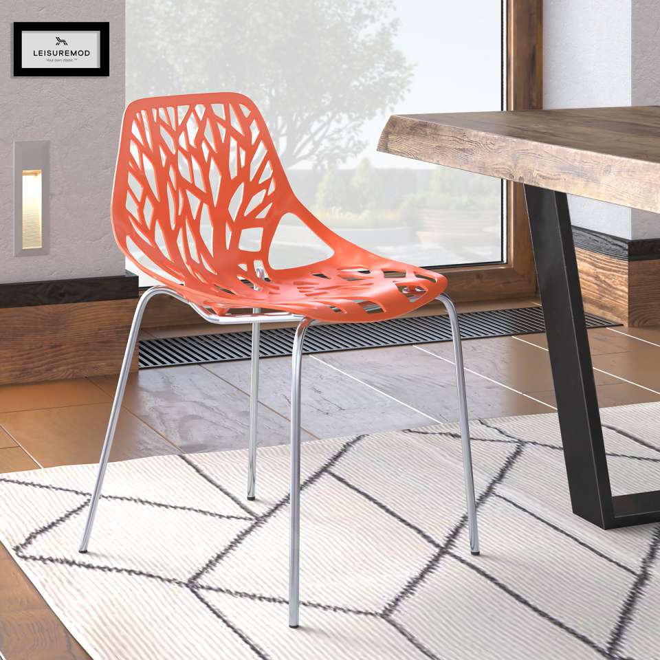 LeisureMod Modern Asbury Dining Chair w/ Chromed Legs | Dining Chairs | Modishstore - 39