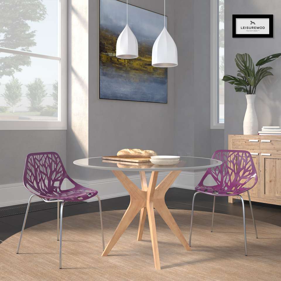LeisureMod Modern Asbury Dining Chair w/ Chromed Legs, Set of 2 | Dining Chairs | Modishstore - 57