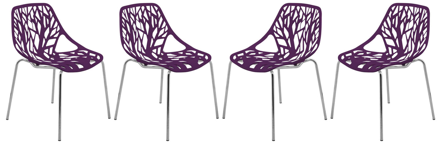 LeisureMod Modern Asbury Dining Chair w/ Chromed Legs, Set of 4 | Dining Chairs | Modishstore - 49