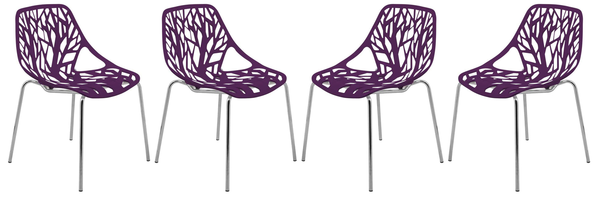 LeisureMod Modern Asbury Dining Chair w/ Chromed Legs, Set of 4 | Dining Chairs | Modishstore - 49