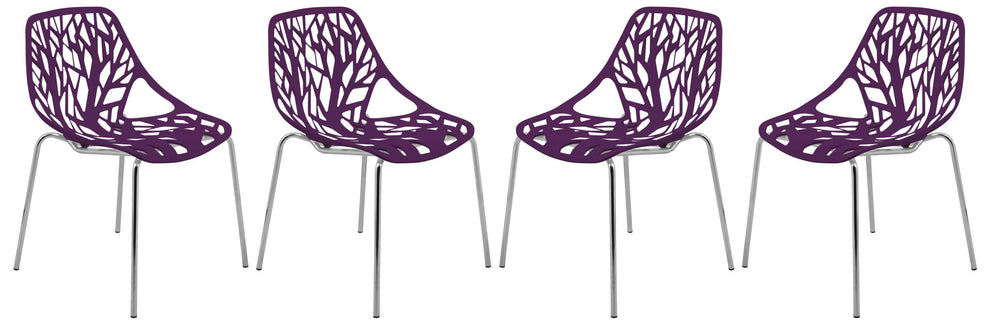 LeisureMod Modern Asbury Dining Chair w/ Chromed Legs, Set of 4 | Dining Chairs | Modishstore - 49
