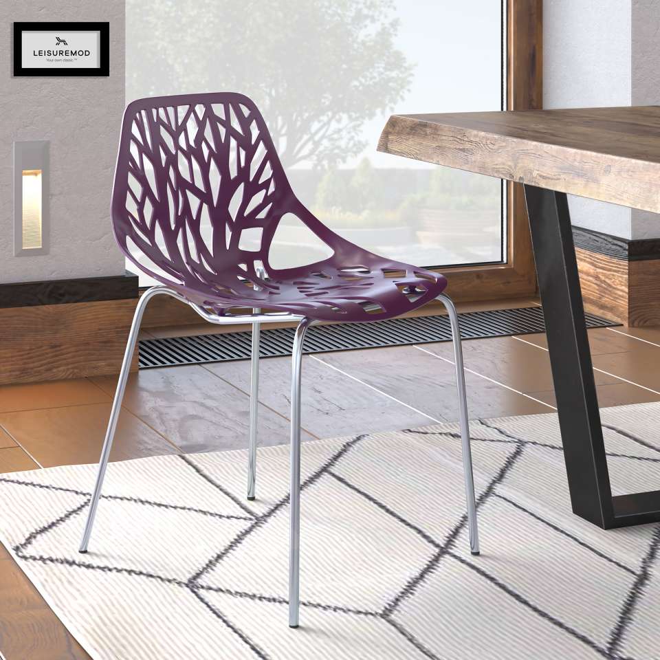 LeisureMod Modern Asbury Dining Chair w/ Chromed Legs | Dining Chairs | Modishstore - 48