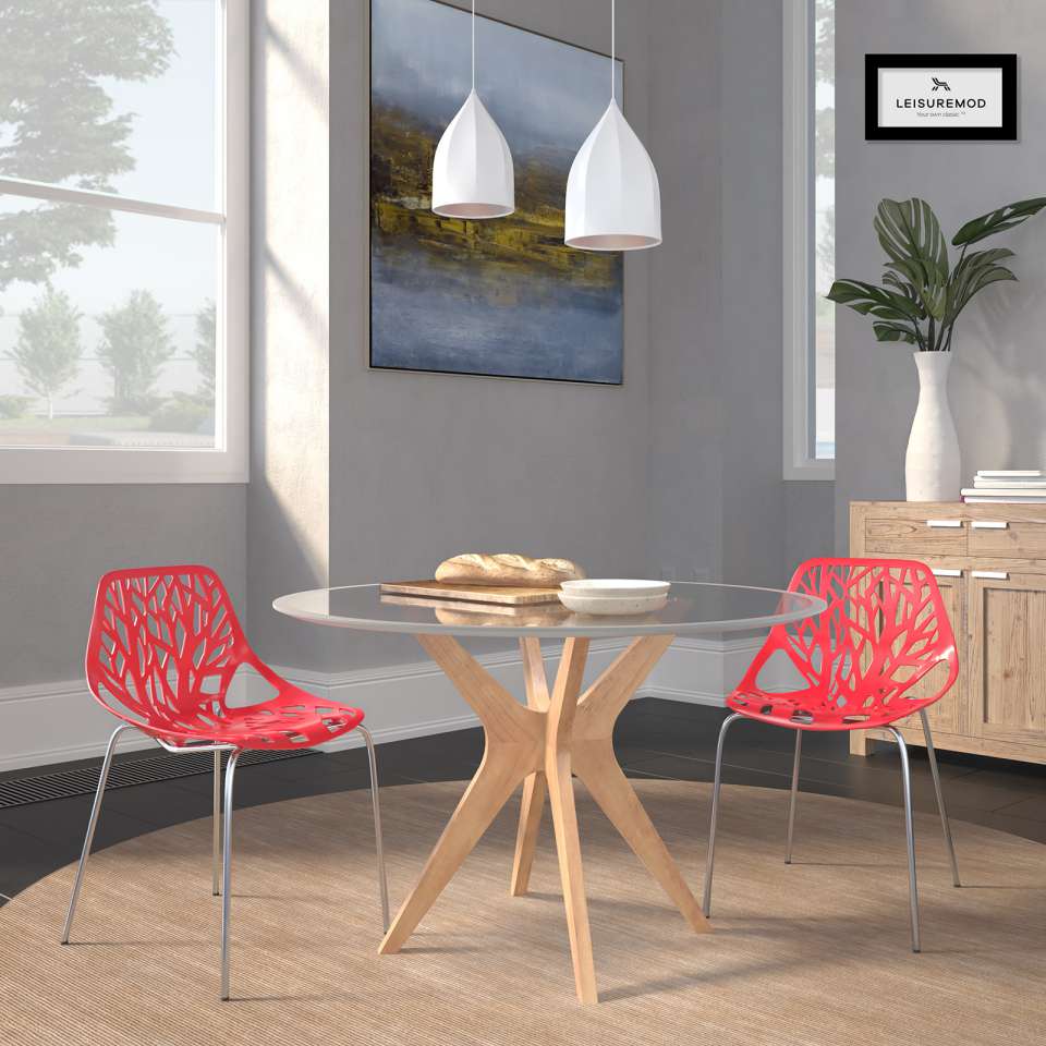 LeisureMod Modern Asbury Dining Chair w/ Chromed Legs, Set of 2 | Dining Chairs | Modishstore - 66
