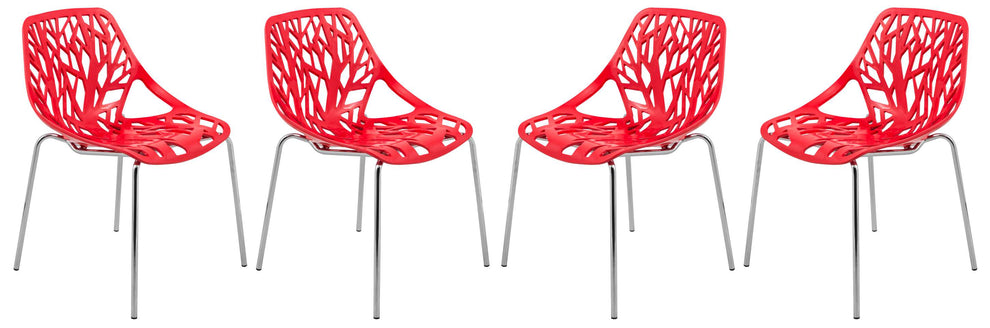 LeisureMod Modern Asbury Dining Chair w/ Chromed Legs, Set of 4 | Dining Chairs | Modishstore - 64
