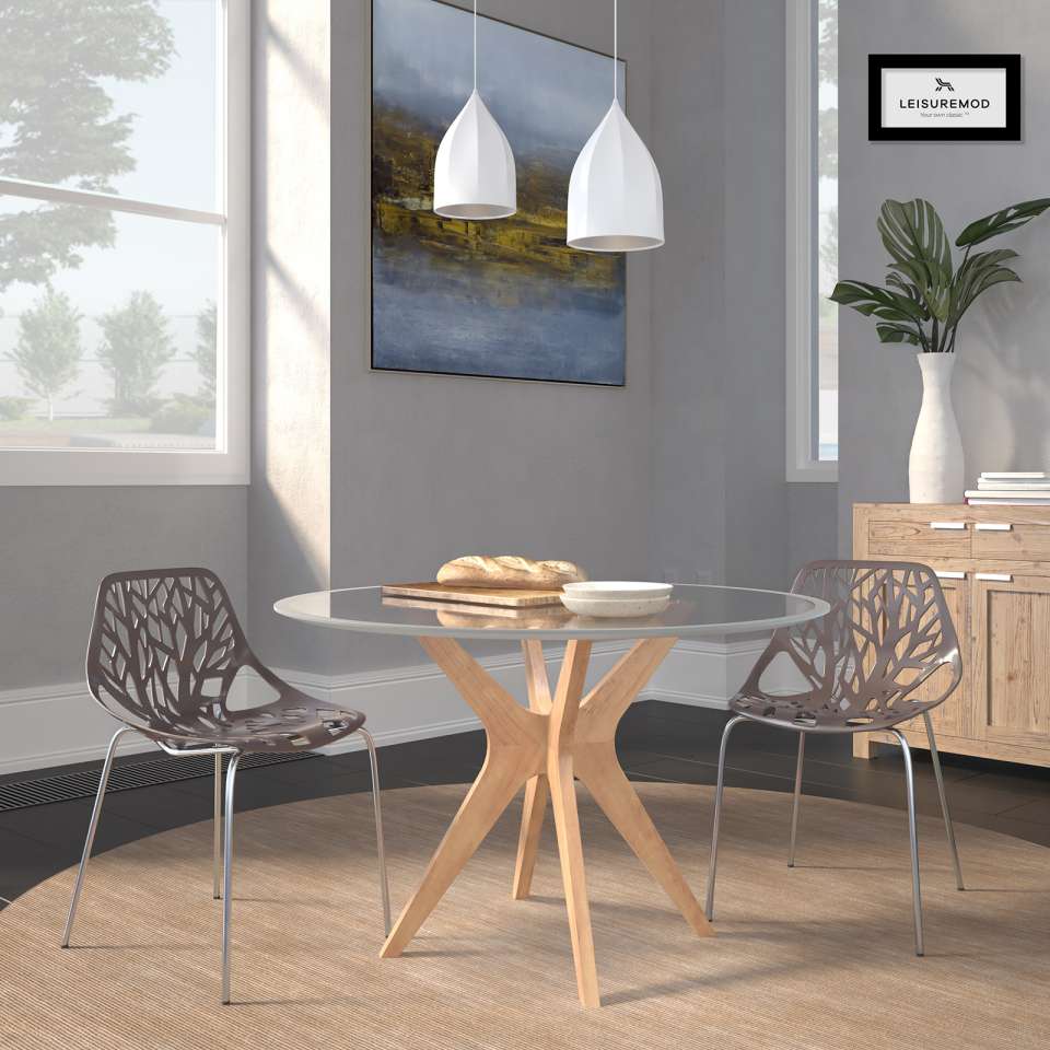 LeisureMod Modern Asbury Dining Chair w/ Chromed Legs, Set of 2 | Dining Chairs | Modishstore - 75