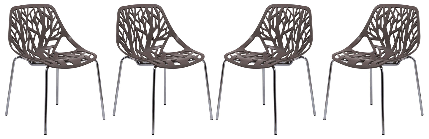 LeisureMod Modern Asbury Dining Chair w/ Chromed Legs, Set of 4 | Dining Chairs | Modishstore - 73