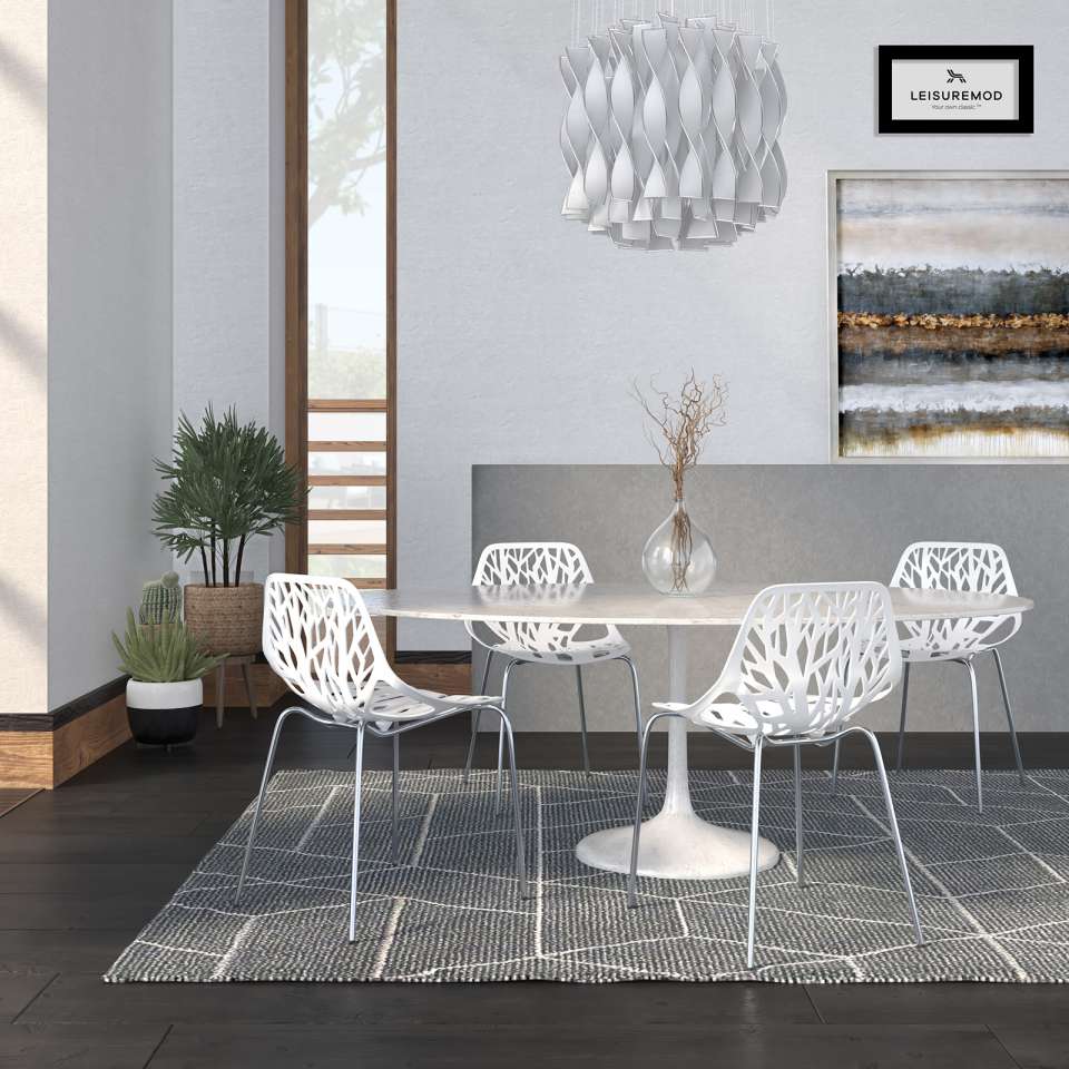 LeisureMod Modern Asbury Dining Chair w/ Chromed Legs, Set of 4 | Dining Chairs | Modishstore - 84