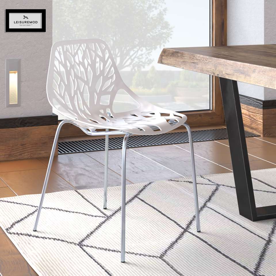 LeisureMod Modern Asbury Dining Chair w/ Chromed Legs | Dining Chairs | Modishstore - 10