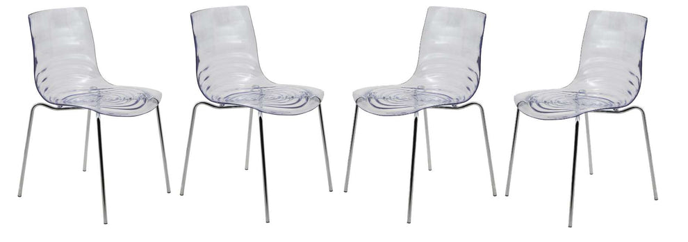 LeisureMod Astor Water Ripple Design Dining Chair Set of 4 | Dining Chairs | Modishstore - 2