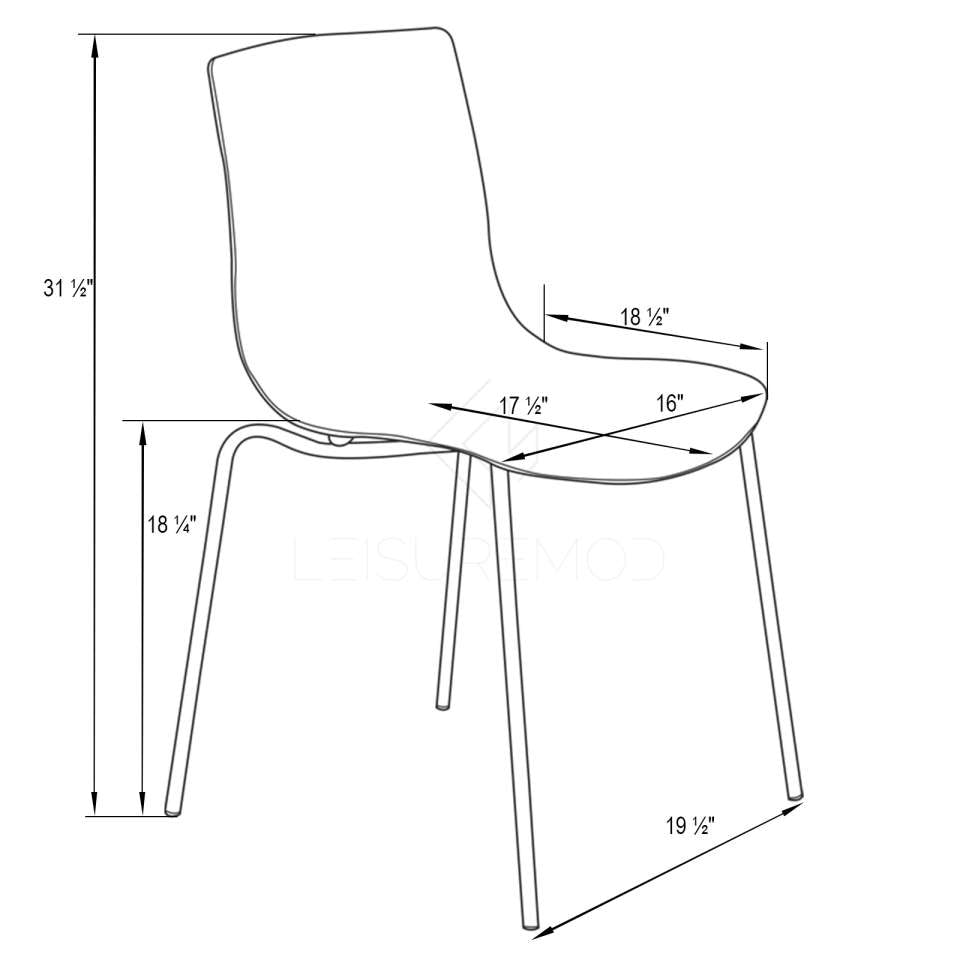 LeisureMod Astor Water Ripple Design Dining Chair Set of 4 | Dining Chairs | Modishstore - 8