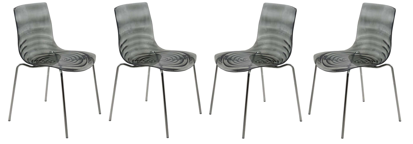 LeisureMod Astor Water Ripple Design Dining Chair Set of 4 | Dining Chairs | Modishstore - 8