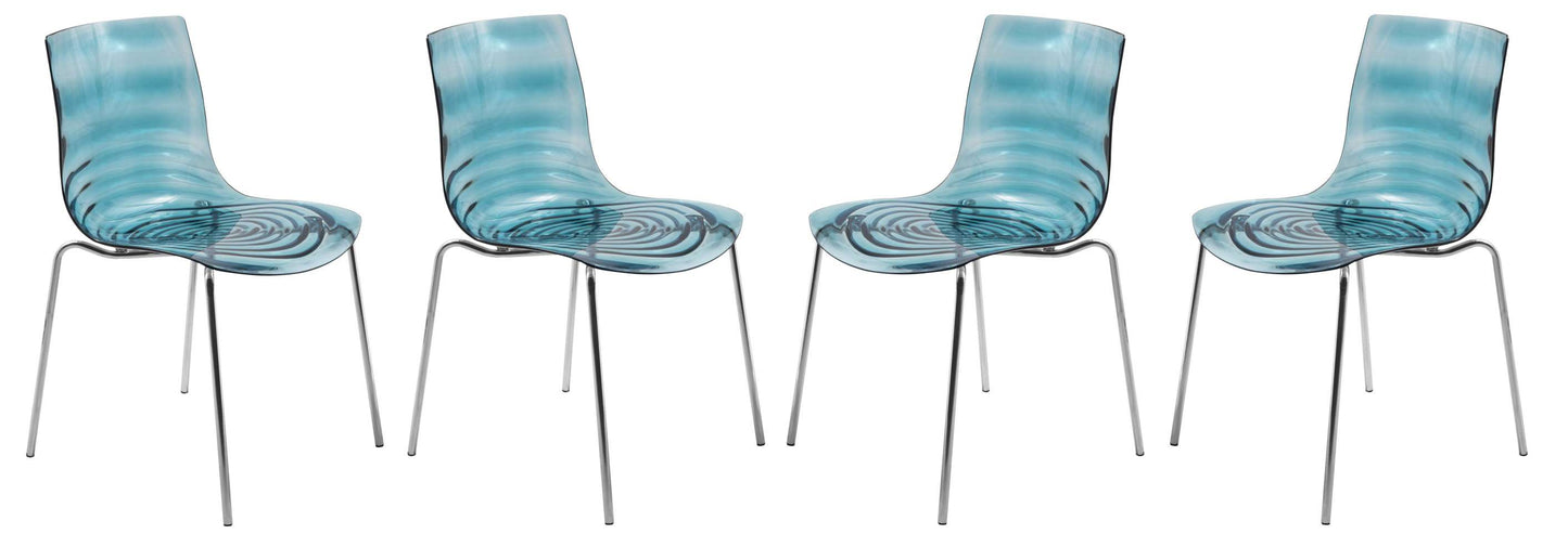 LeisureMod Astor Water Ripple Design Dining Chair Set of 4 | Dining Chairs | Modishstore - 16