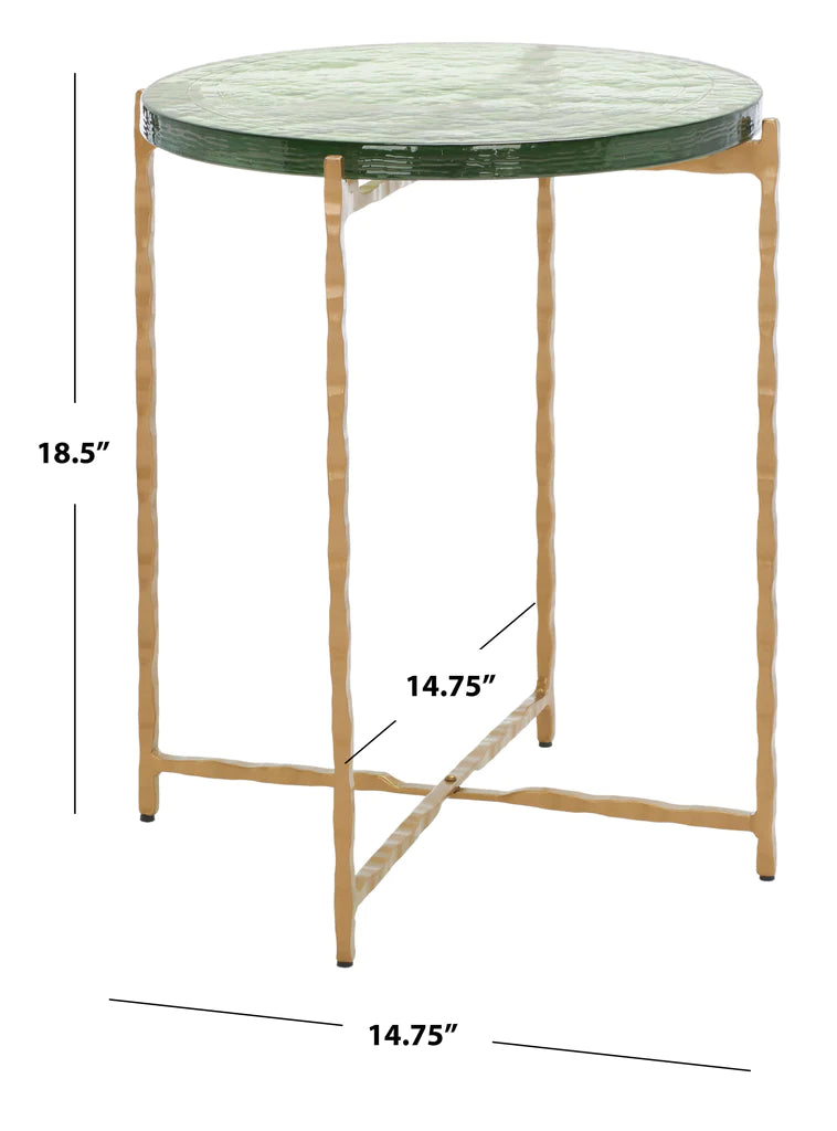 Safavieh Tengah Round Glass Accent Table - Green | Accent Tables | Modishstore - 8