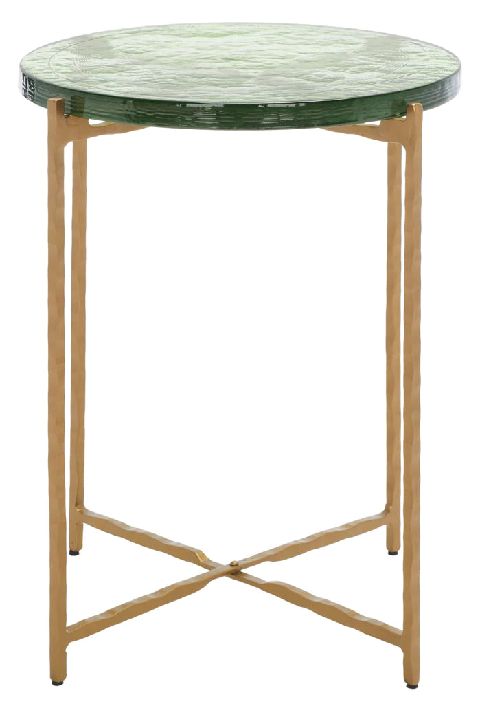 Safavieh Tengah Round Glass Accent Table - Green | Accent Tables | Modishstore - 5