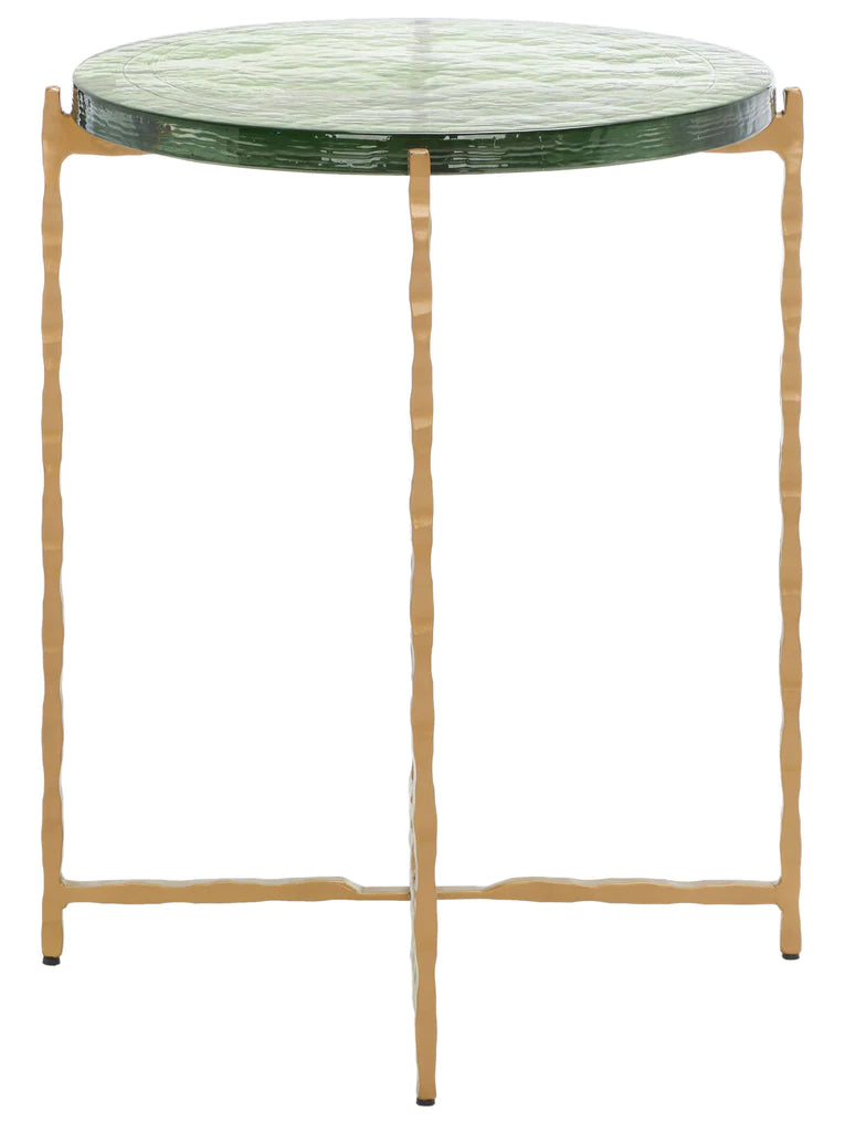 Safavieh Tengah Round Glass Accent Table - Green | Accent Tables | Modishstore - 3